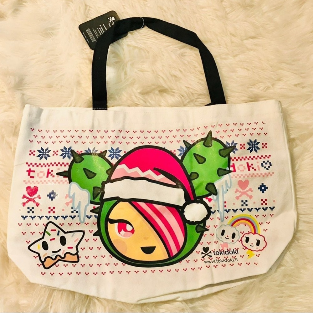 Tokidoki Cactus Friends Sandy Holiday Canvas Graphic Tote Bag